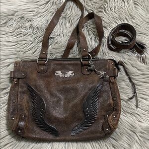 Harley-Davidson Brown and dark brown Winged Shoulder Bag